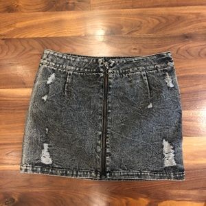 Gray Distressed Jean skirt